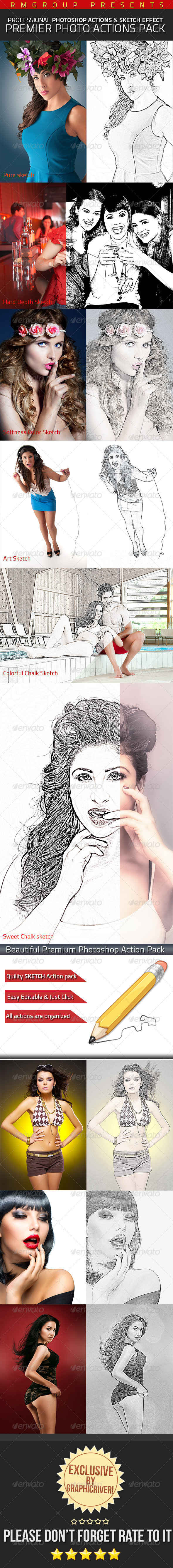 GraphicRiver Premium Photoshop Sketch Action Pack v1 4717489 GraphicRiver Premium Photoshop Sketch Action Pack v1 4717489