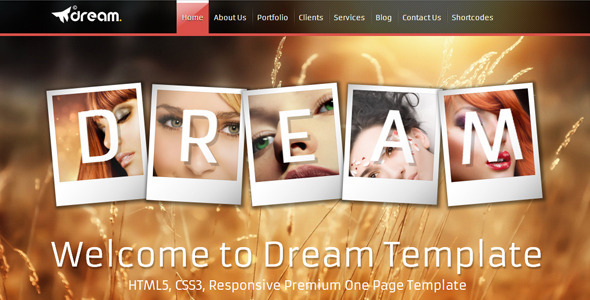 ThemeForest Dream Html5 One Page Responsive Template 4641239 ThemeForest Dream Html5 One Page Responsive Template 4641239