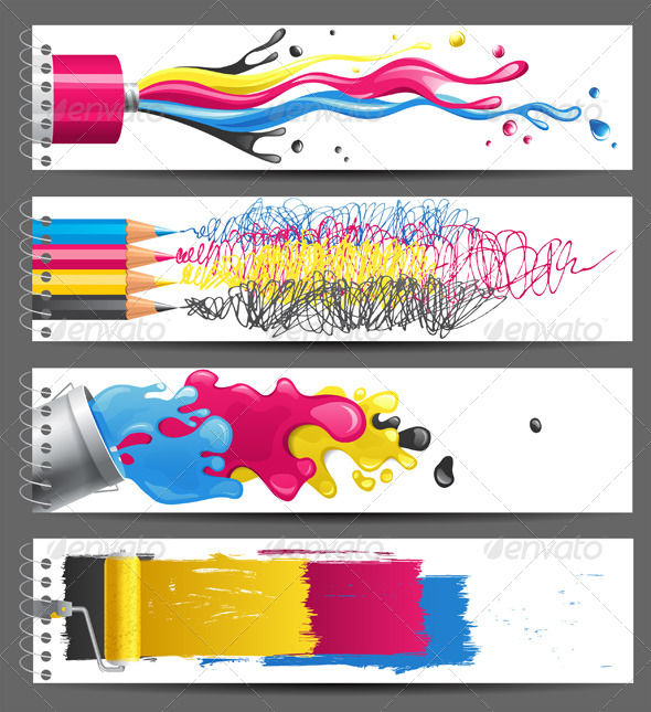 GraphicRiver CMYK Banners 4718338 GraphicRiver CMYK Banners 4718338