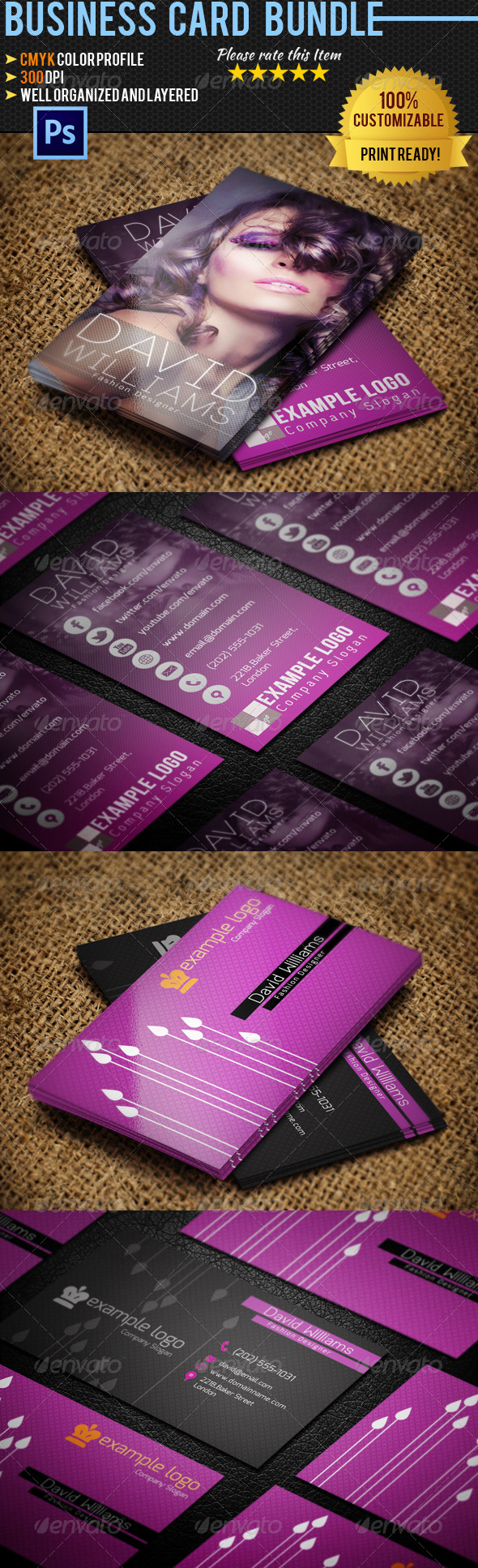 GraphicRiver Fashion Business Card Bundle 4719230 GraphicRiver Fashion Business Card Bundle 4719230