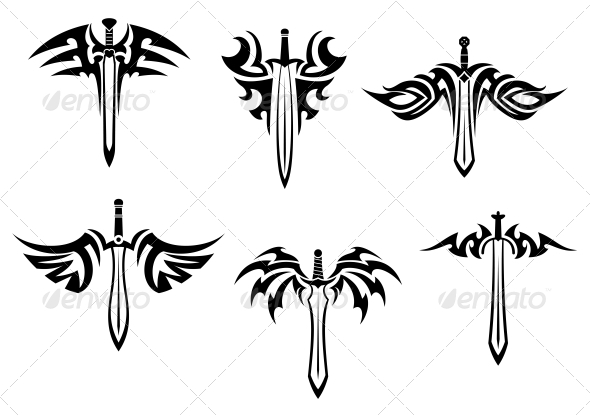 GraphicRiver Tribal Tattoos with Swords and Daggers 4719930 GraphicRiver Tribal Tattoos with Swords and Daggers 4719930