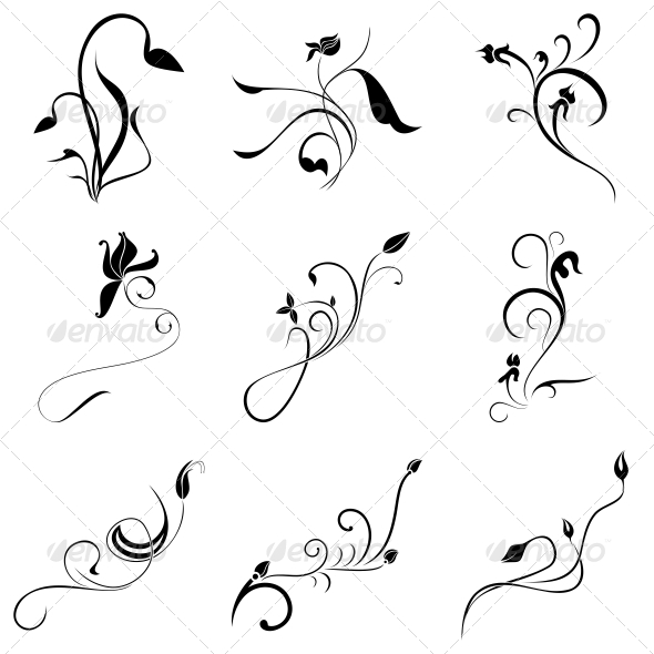 curly flowers designs vector pack graphicriver curly flowers designs vector pack graphicriver