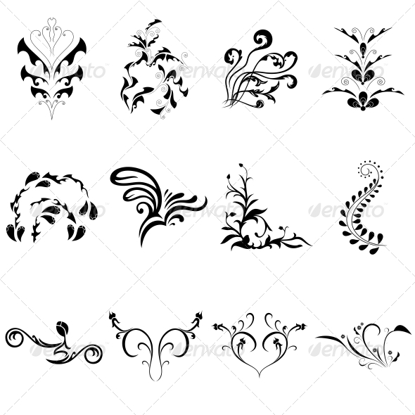 GraphicRiver Decorative Floral Elements Vector Pack 4730400 GraphicRiver Decorative Floral Elements Vector Pack 4730400