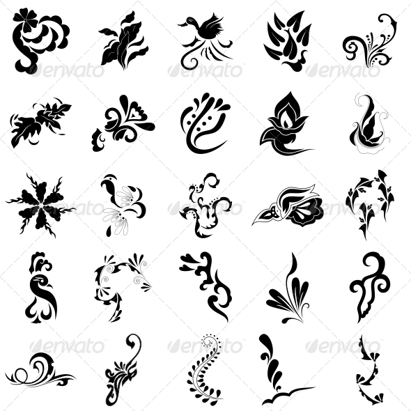 GraphicRiver Decorative Floral Elements Vector Pack 4730888 GraphicRiver Decorative Floral Elements Vector Pack 4730888