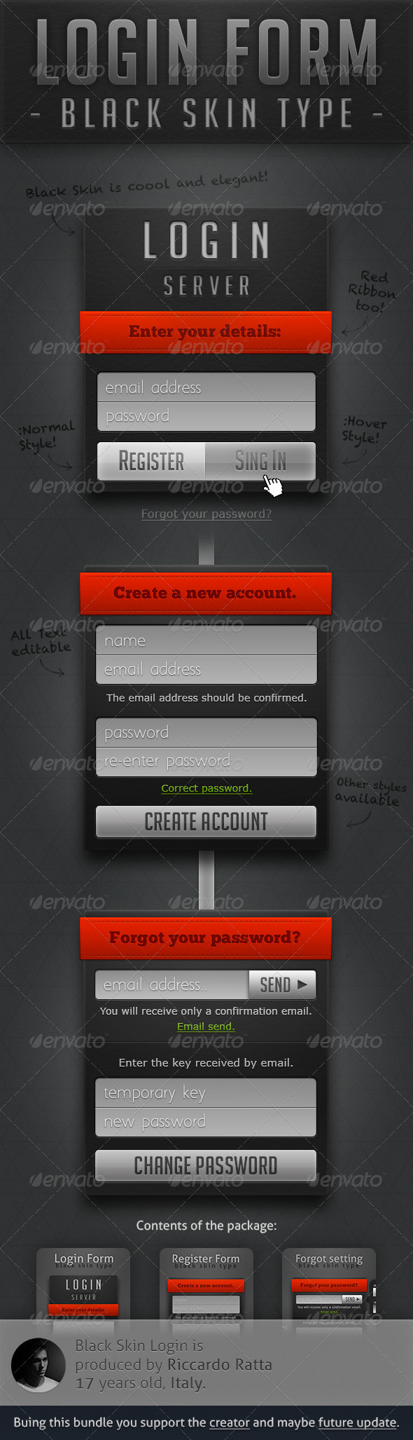 GraphicRiver Login Form Black Skin Type 4634992 GraphicRiver Login Form Black Skin Type 4634992