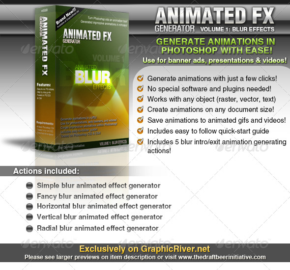 Animated FX Generator vol. 1: Animated Blur FX - Photoshop Add-ons