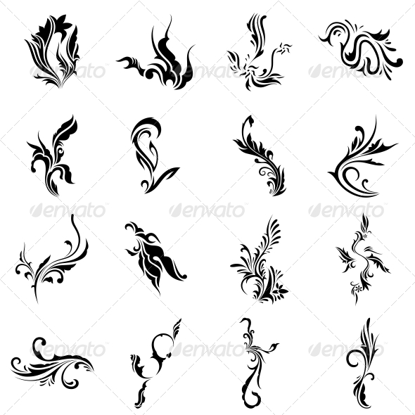 GraphicRiver Abstract Tribal Decorative Flowers Vector Pack 4734979 GraphicRiver Abstract Tribal Decorative Flowers Vector Pack 4734979
