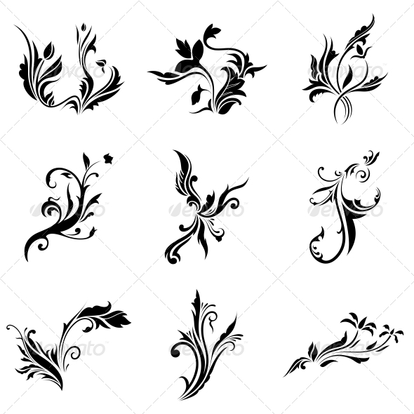 abstract tribal decorative flowers vector pack graphicriver abstract tribal decorative flowers vector pack graphicriver