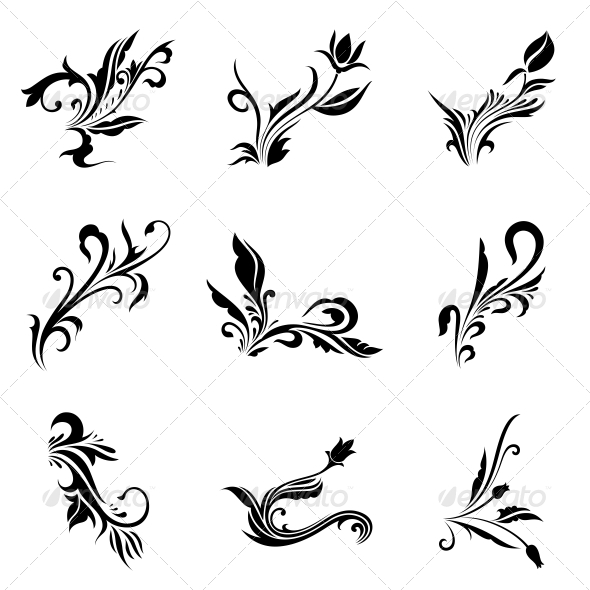 GraphicRiver Abstract Tribal Decorative Flowers Vector Pack 4734985 GraphicRiver Abstract Tribal Decorative Flowers Vector Pack 4734985
