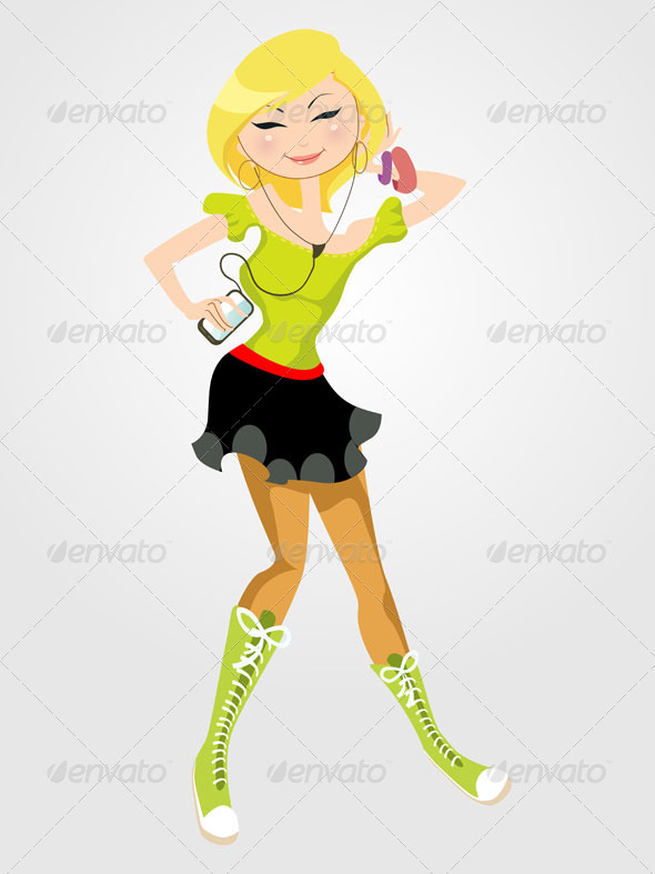 GraphicRiver Young Woman Listening to Music 4741021 GraphicRiver Young Woman Listening to Music 4741021