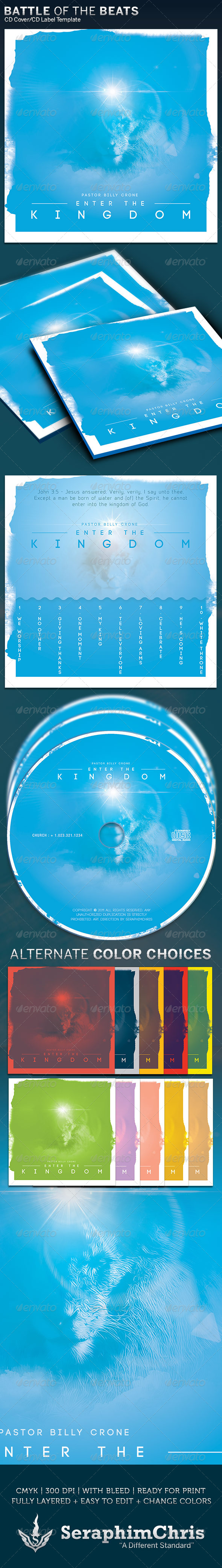 Enter the Kingdom CD Cover Artwork Template - CD & DVD artwork Print Templates