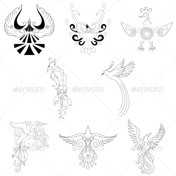 GraphicRiver Artistic Phoenix Bird Designs Vector Pack 4741298 GraphicRiver Artistic Phoenix Bird Designs Vector Pack 4741298