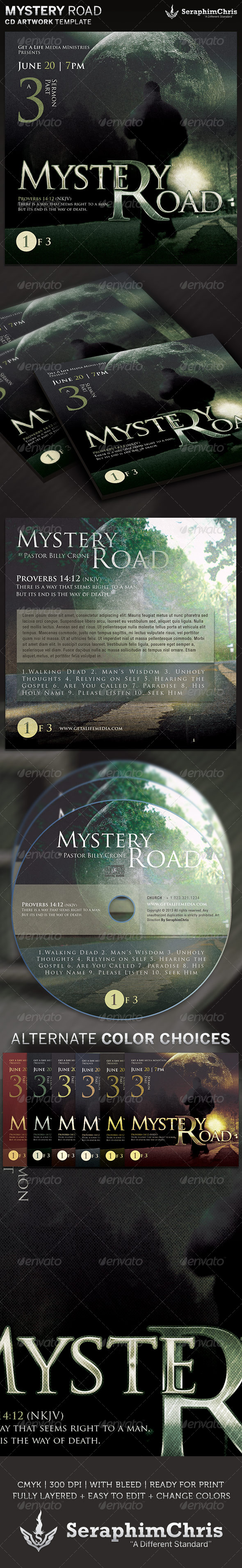 Mystery Road CD Cover Artwork Template - CD & DVD artwork Print Templates