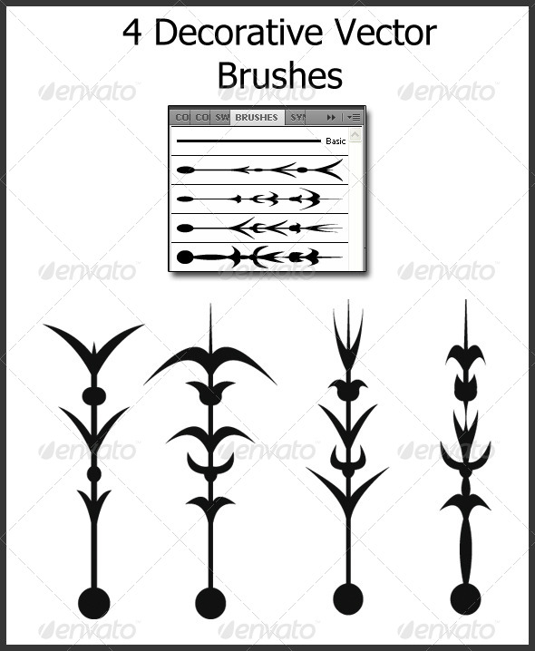 GraphicRiver 4 Decorative Vector Brushes 4746821 GraphicRiver 4 Decorative Vector Brushes 4746821