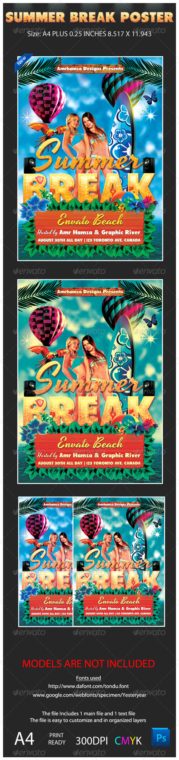GraphicRiver Summer Spring Surf Poster 4651452 GraphicRiver Summer Spring Surf Poster 4651452