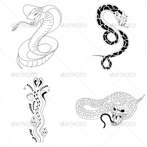 GraphicRiver Snake Tattoo Vector Pack 4751510 GraphicRiver Snake Tattoo Vector Pack 4751510