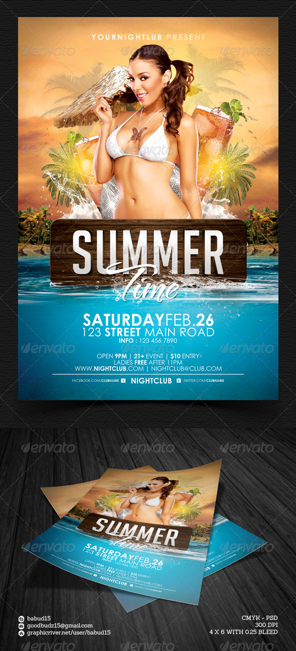 GraphicRiver Summer Time Flyer Template 4674671 GraphicRiver Summer Time Flyer Template 4674671