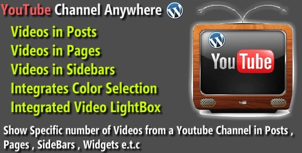 Wordpress Youtube Channel Anywhere Plugin - CodeCanyon Item for Sale