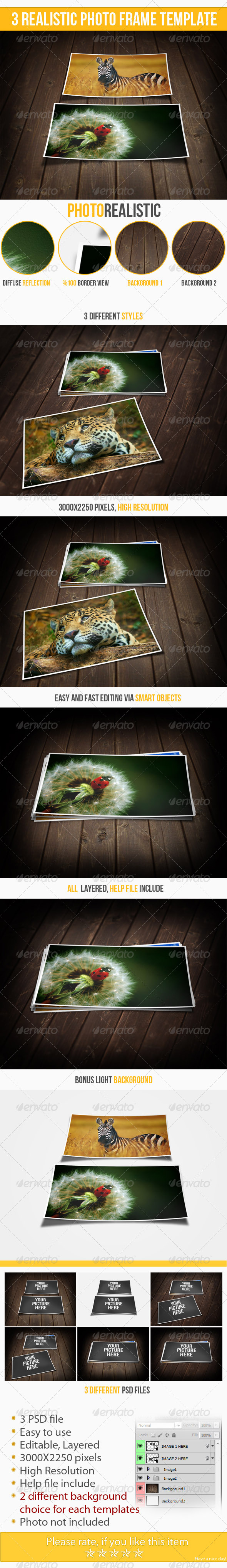 GraphicRiver 3 Realistic Photo Frame Templates 4754731 GraphicRiver 3 Realistic Photo Frame Templates 4754731
