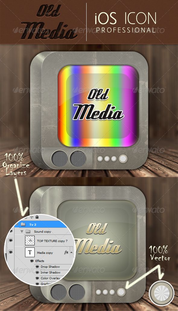 GraphicRiver Old Media Application Icon 4732417 GraphicRiver Old Media Application Icon 4732417