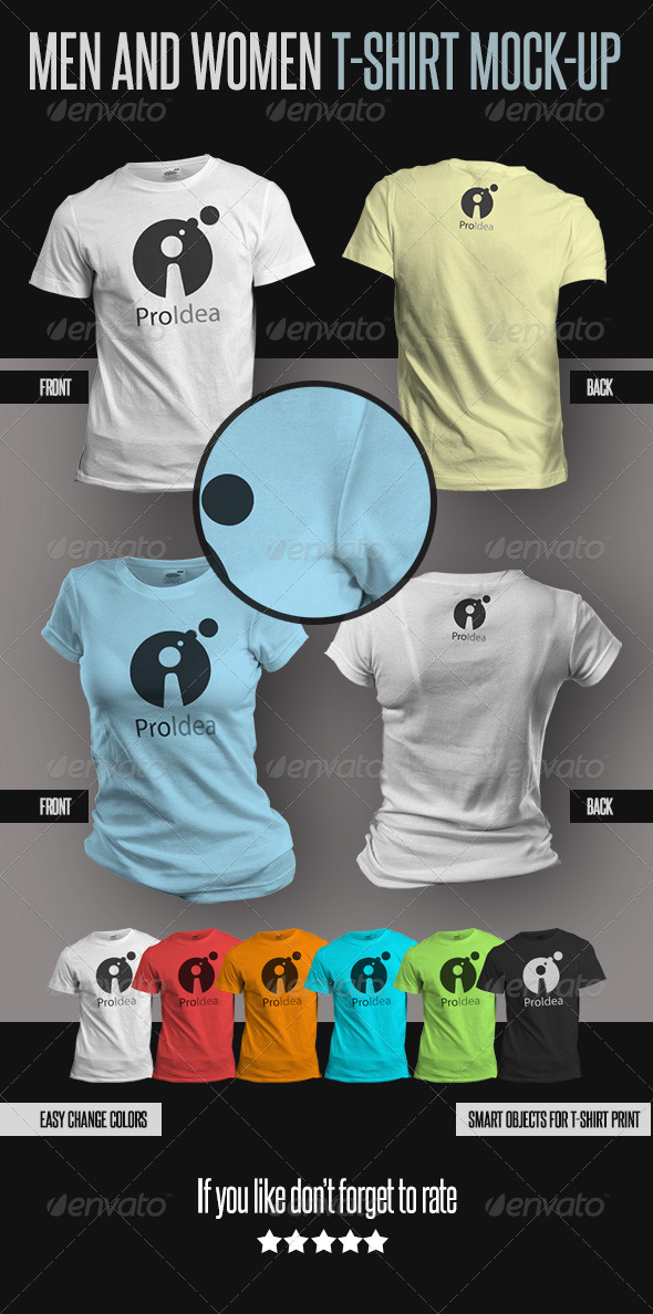 Men and Women T-Shirts Mock-Ups - T-shirts Apparel