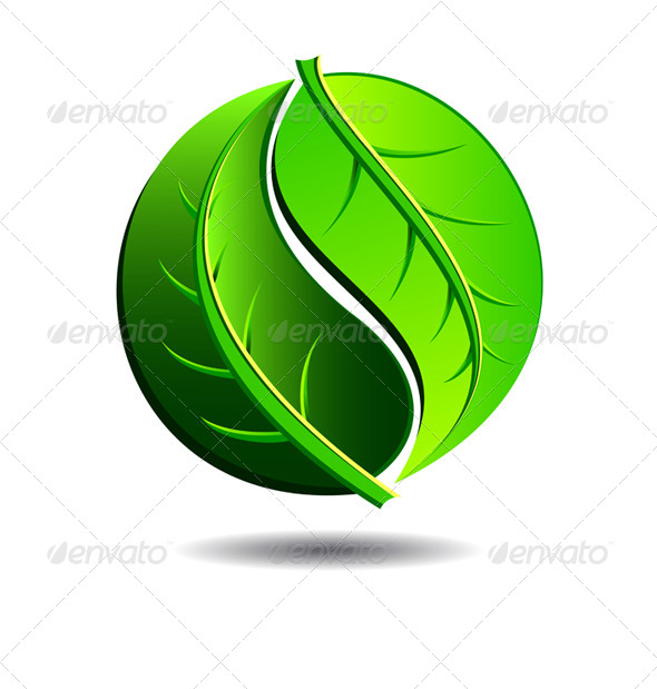 GraphicRiver Green Symbol Concept Yin Yang in a Leaf Design 4752660 GraphicRiver Green Symbol Concept Yin Yang in a Leaf Design 4752660