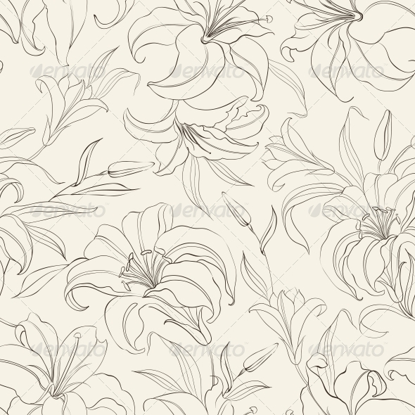 GraphicRiver Seamless Pattern with Blooming Lilies 4760975 GraphicRiver Seamless Pattern with Blooming Lilies 4760975