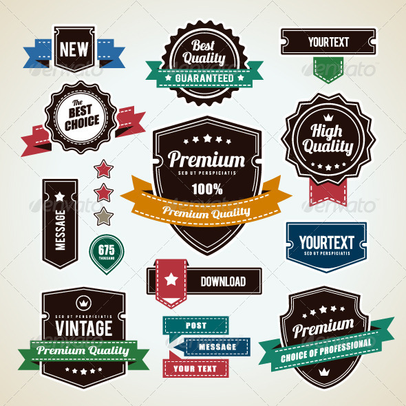 GraphicRiver Set of Vintage Badges 4762488 GraphicRiver Set of Vintage Badges 4762488