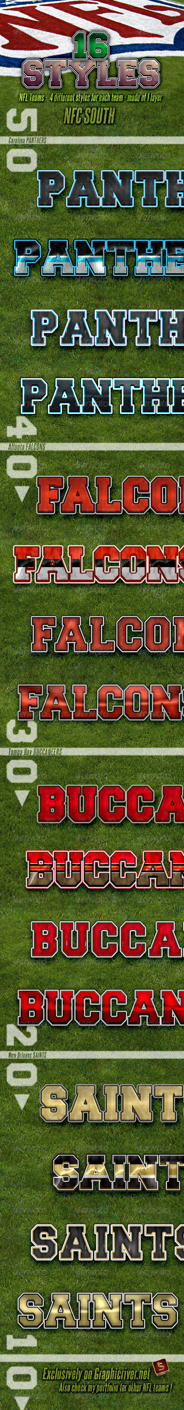NFL Football Styles - NFC South - Styles Photoshop