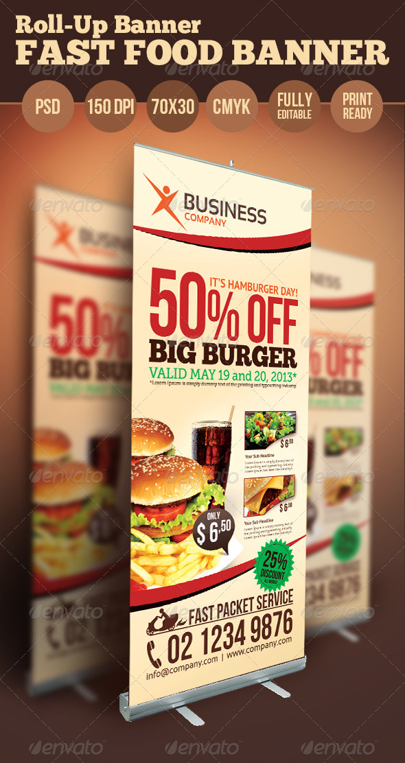 Fast Food Banner - Signage Print Templates