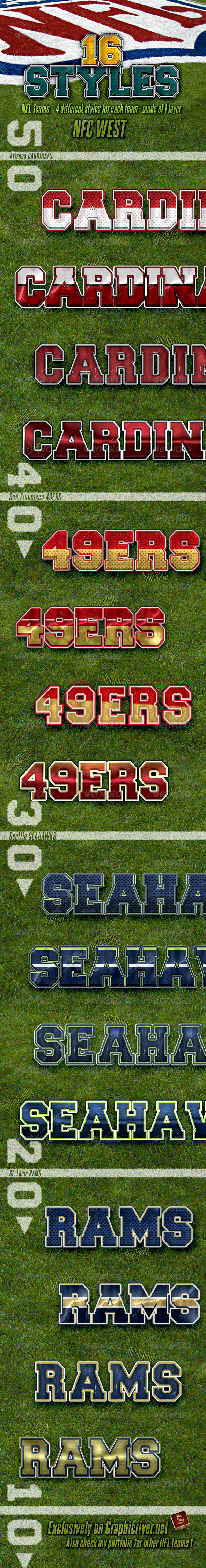NFL Football Styles - NFC West - Styles Photoshop