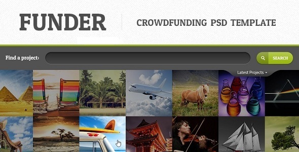 FUNDER - One Page Crowdfunding PSD Template