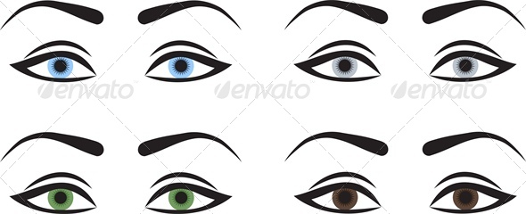 GraphicRiver Woman Eyes with Different Colors 4764292 GraphicRiver Woman Eyes with Different Colors 4764292