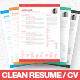 Clean Resume / CV Clean Resume / CV - GraphicRiver Item for Sale