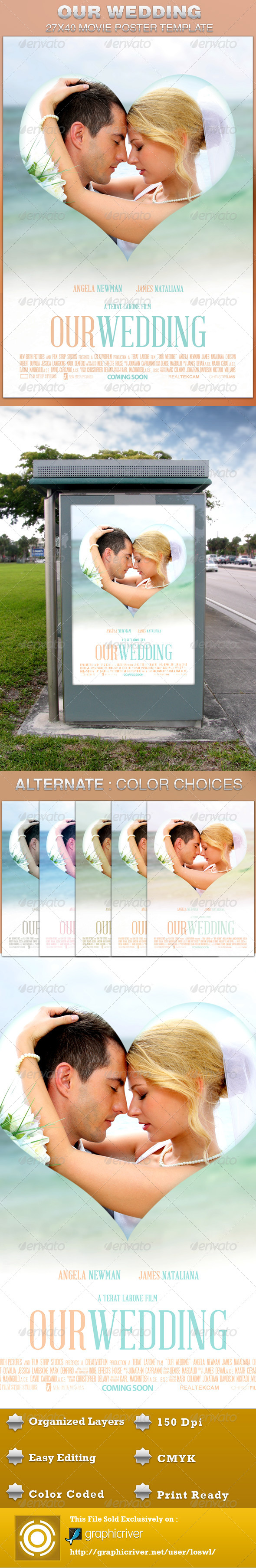 Our Wedding Movie Poster Template - Events Flyers