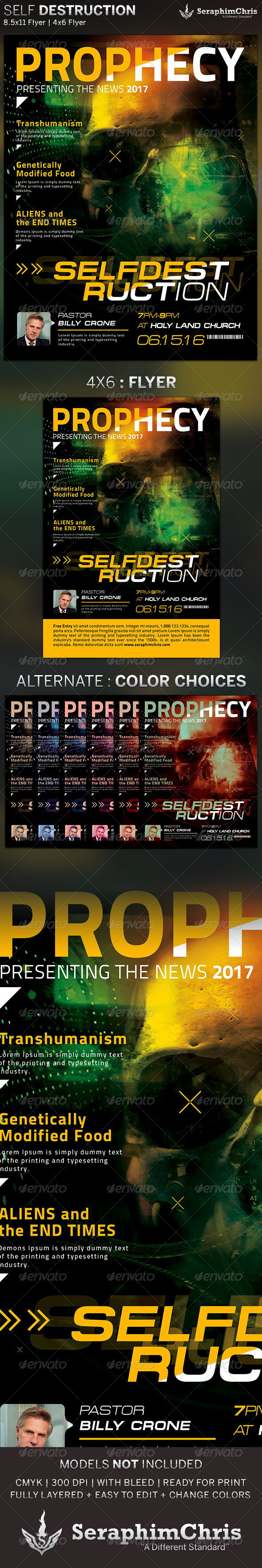 Self Destruction: Church Flyer Template - Church Flyers