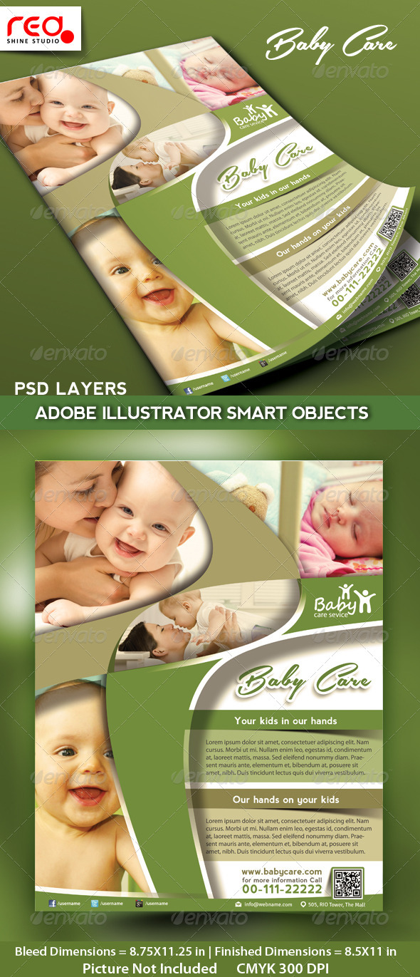 GraphicRiver Kids Care Promotion Flyer Poster Template 4768198 GraphicRiver Kids Care Promotion Flyer Poster Template 4768198