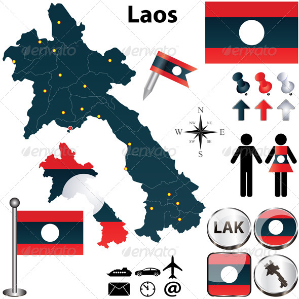 GraphicRiver Map of Laos 4769512 GraphicRiver Map of Laos 4769512