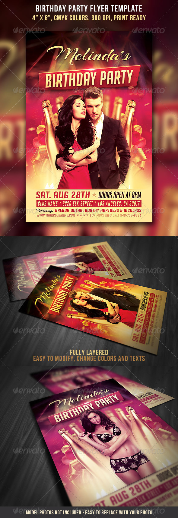 Birthday Party Flyer Template - Clubs & Parties Events