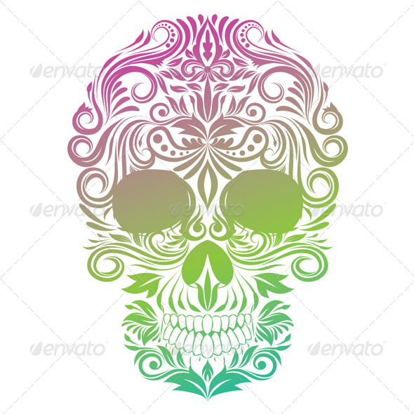 GraphicRiver Floral Ornament Human Skull 4777242 GraphicRiver Floral Ornament Human Skull 4777242