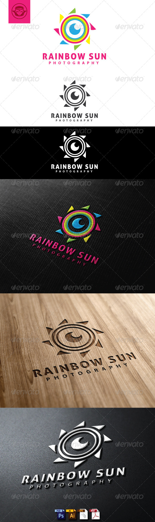 Rainbow Sun Logo Template - Symbols Logo Templates
