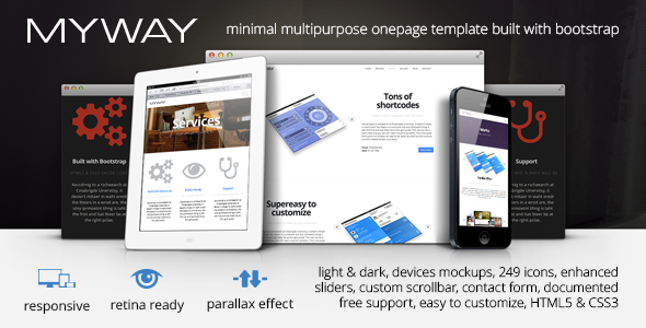 Myway - Onepage Bootstrap Parallax Retina Template - Creative Site Templates