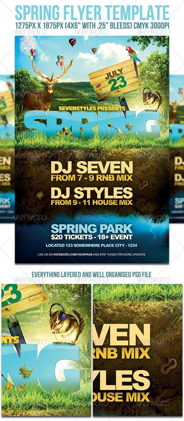 Spring Flyer Template - Flyers Print Templates