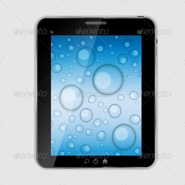 GraphicRiver Tablet Icon Vector Illustration with Waterdrops 4786377 GraphicRiver Tablet Icon Vector Illustration with Waterdrops 4786377