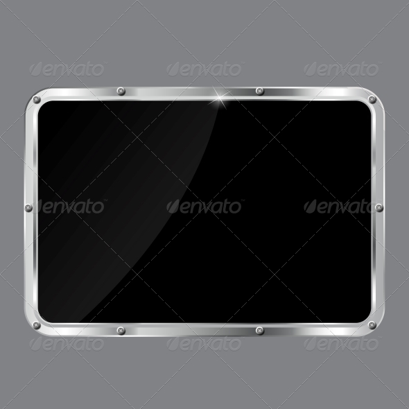 GraphicRiver Glass Frame on Abstract Metal Background 4786420 GraphicRiver Glass Frame on Abstract Metal Background 4786420