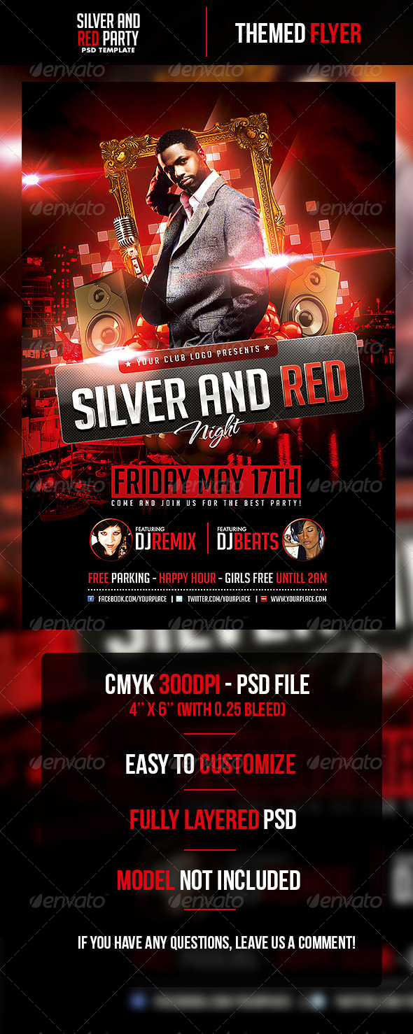 GraphicRiver Silver and Red Night Flyer Template 4718441 GraphicRiver Silver and Red Night Flyer Template 4718441