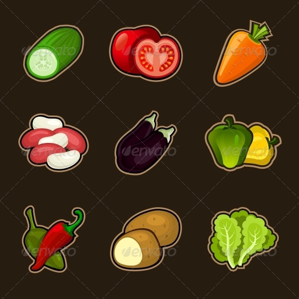 GraphicRiver Glossy Vegetable Set 4789745 GraphicRiver Glossy Vegetable Set 4789745