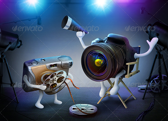 GraphicRiver DSLR Director And Throwaway Assistant On A Movie 4728314 GraphicRiver DSLR Director And Throwaway Assistant On A Movie 4728314