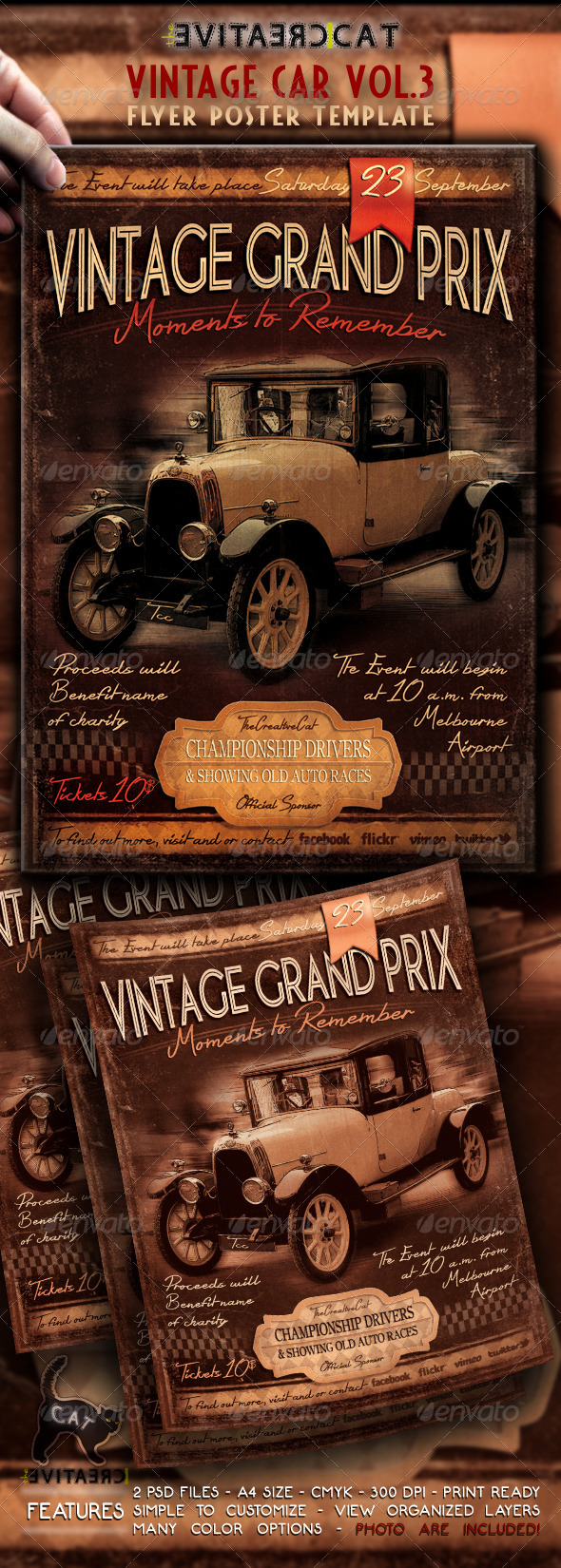 GraphicRiver Vintage Car Flyer Poster Vol.3 4796594 GraphicRiver Vintage Car Flyer Poster Vol.3 4796594