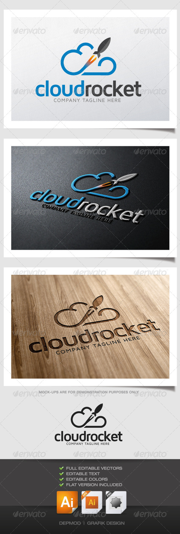 GraphicRiver Cloud Rocket Logo 4797999 GraphicRiver Cloud Rocket Logo 4797999